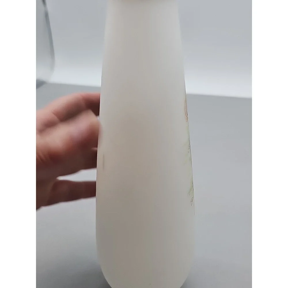 VTG Napcoware Frosted Glass Vase  Girl‎ & Boy Dancing - Artist Foster  1970s